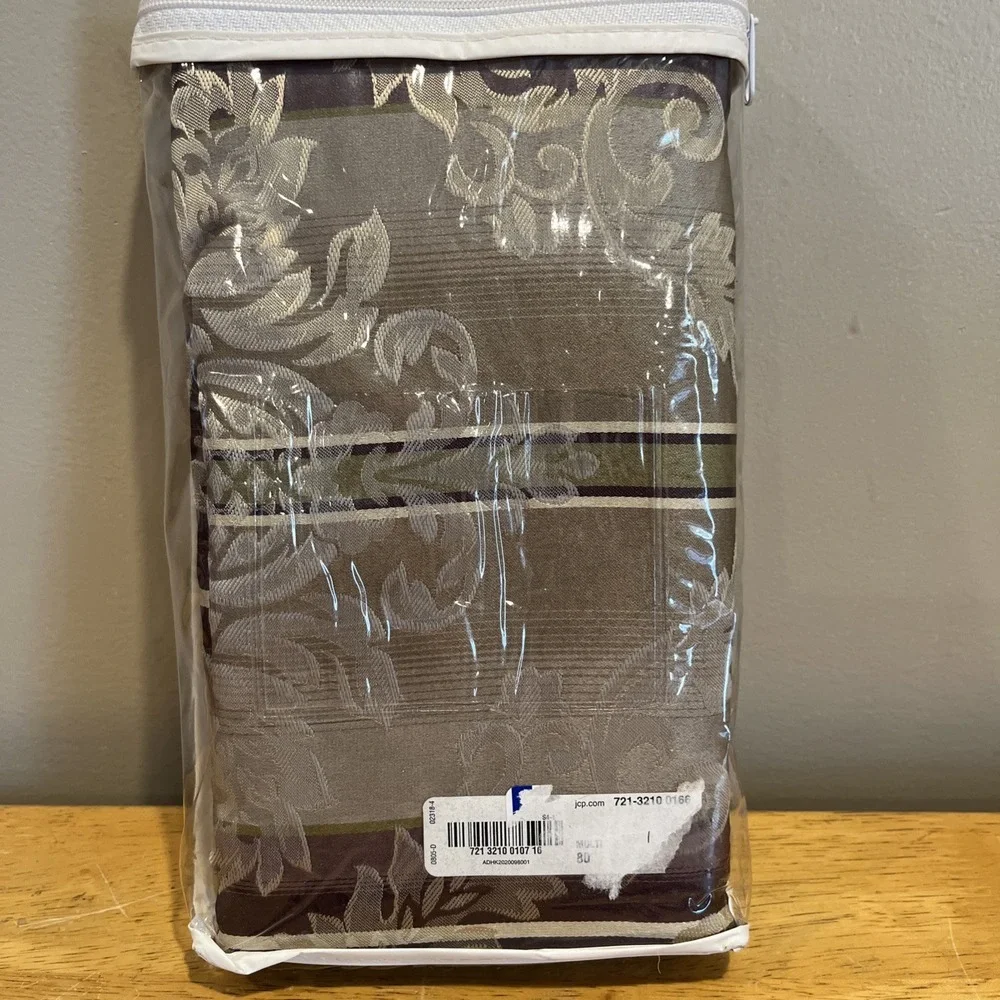 JCPenney Home Collection Purple Gold Damask Striped‎ Valance 80x16